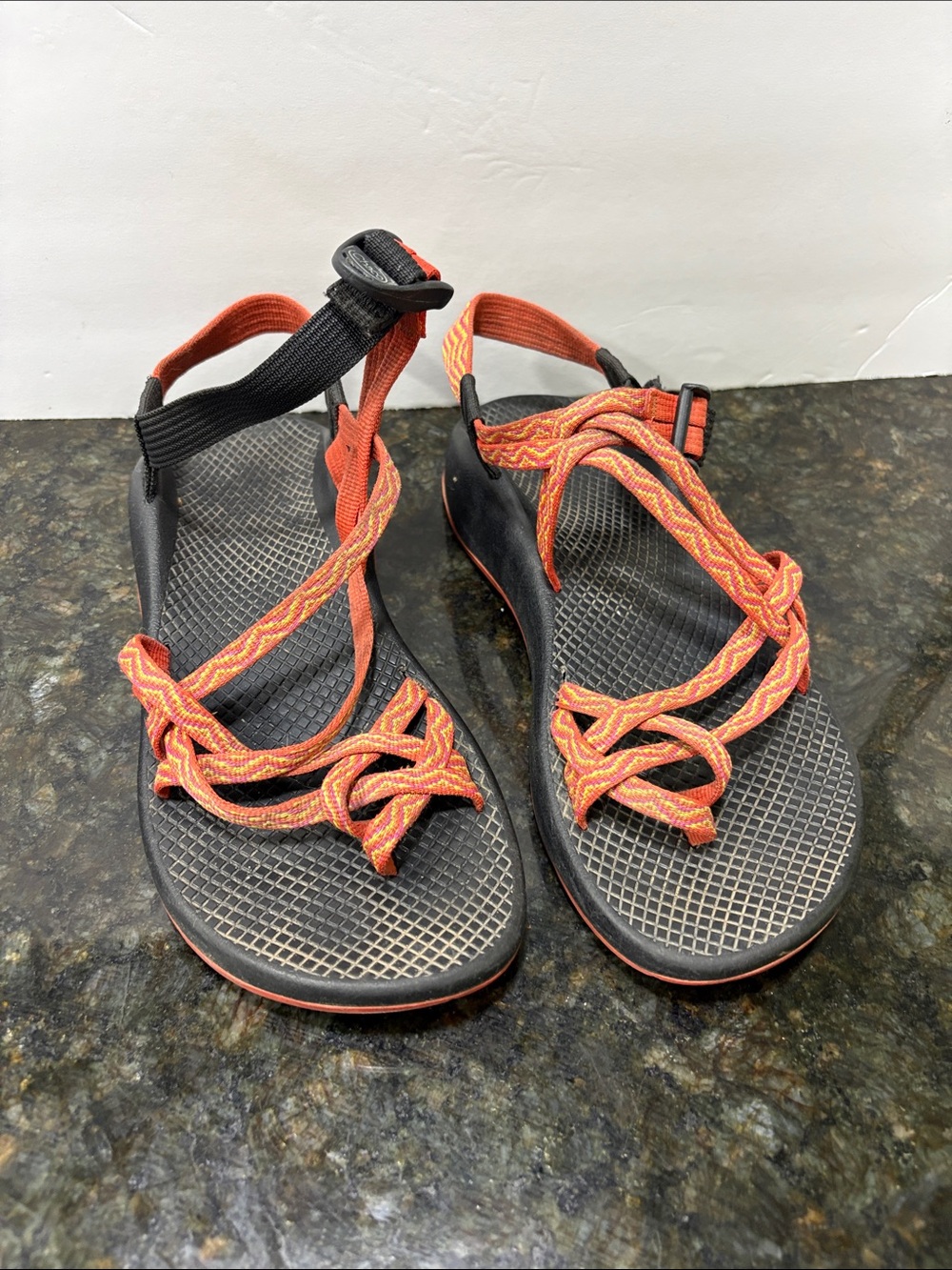 Chaco womens double strap sandals orange 9